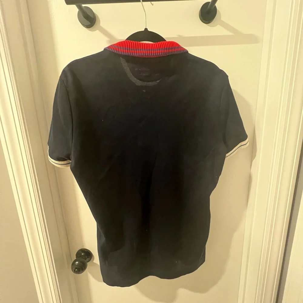 Burberry Polo with Red and Purple Striped Collar - Picture 7 of 8